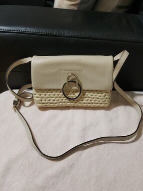 Vince Camuto Cream Crossbody with Gold Ring Detail